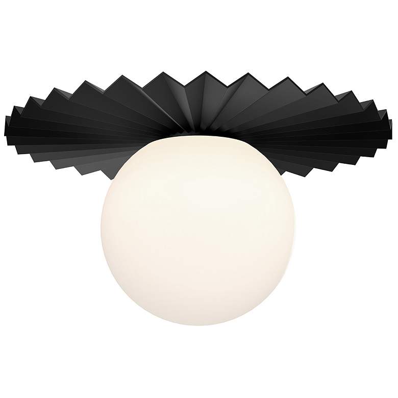Image 1 Alora Mood Plume E26 12-in Matte Black/Opal Matte Glass Flush Mount