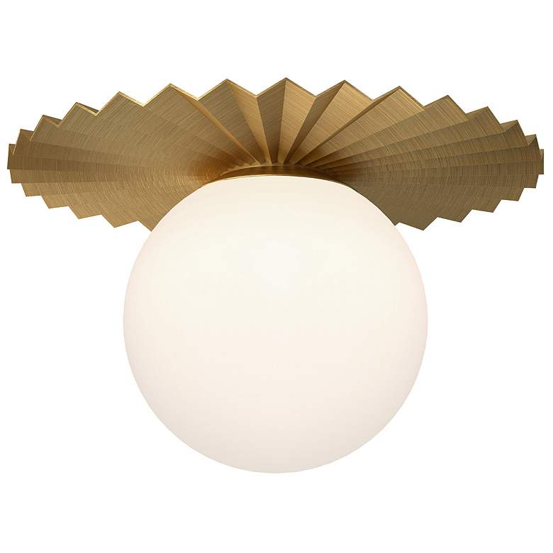 Image 1 Alora Mood Plume E26 14-in Brushed Gold/Opal Matte Glass Flush Mount