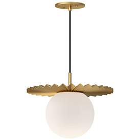 Image1 of Alora Mood Plume E26 14-in Brushed Gold/Opal Matte Glass Pendant