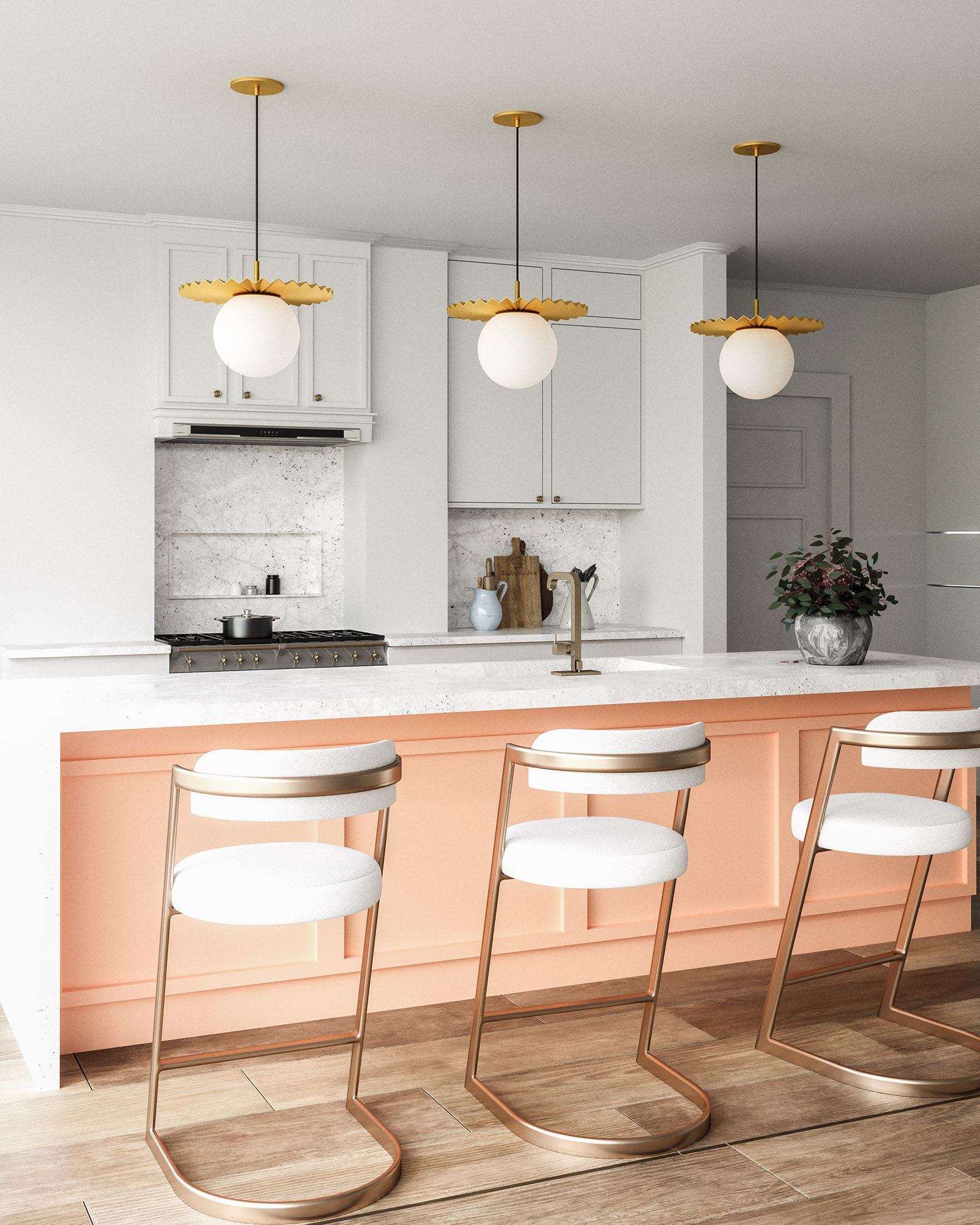 Image 3 Alora Mood Plume E26 14-in Brushed Gold/Opal Matte Glass Pendant more views