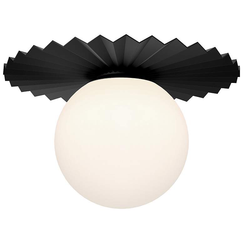 Image 1 Alora Mood Plume E26 14-in Matte Black/Opal Matte Glass Flush Mount