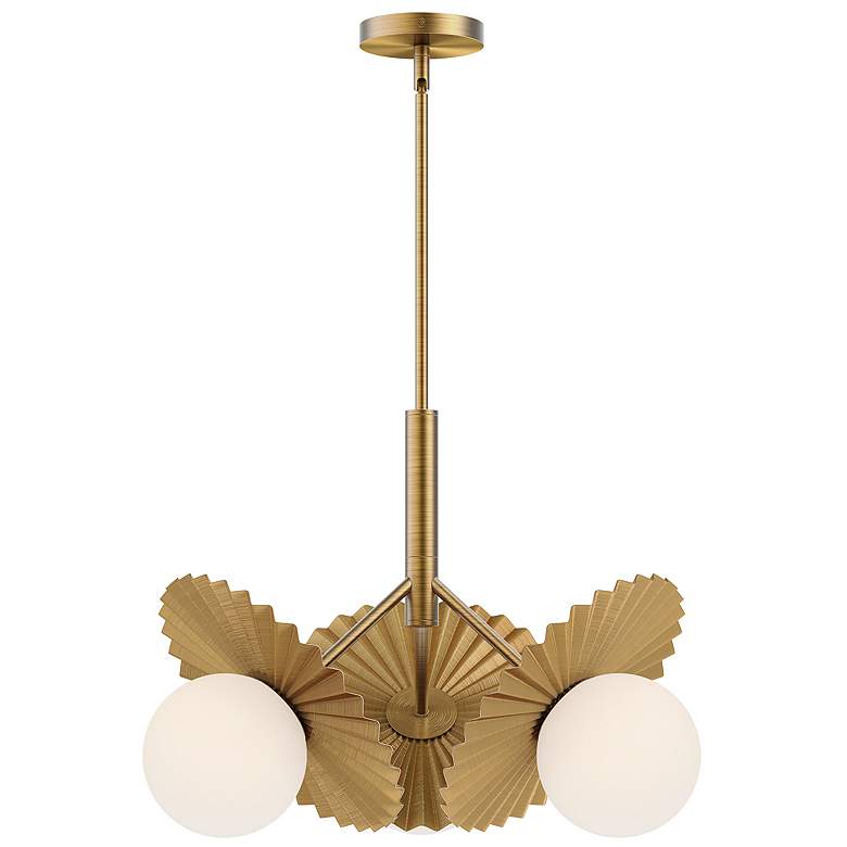 Image 1 Alora Mood Plume E26 21-in Brushed Gold/Opal Glass Chandelier