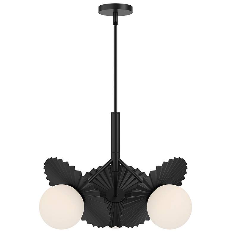 Image 1 Alora Mood Plume E26 21-in Matte Black/Opal Glass Chandelier