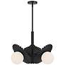 Alora Mood Plume E26 21-in Matte Black/Opal Glass Chandelier