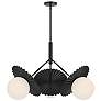 Alora Mood Plume E26 34-in Matte Black/Opal Glass Chandelier