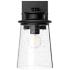 Alora Mood Quincy E26 6-in Glass/Textured Black Exterior Wall Sconce