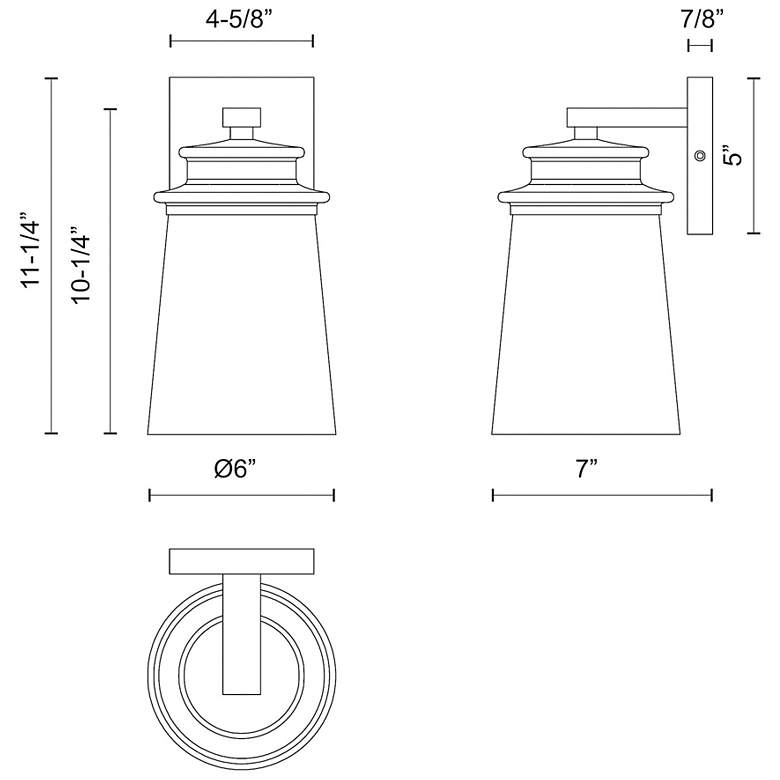 Image 3 Alora Mood Quincy E26 6-in Glass/Textured Black Exterior Wall Sconce more views