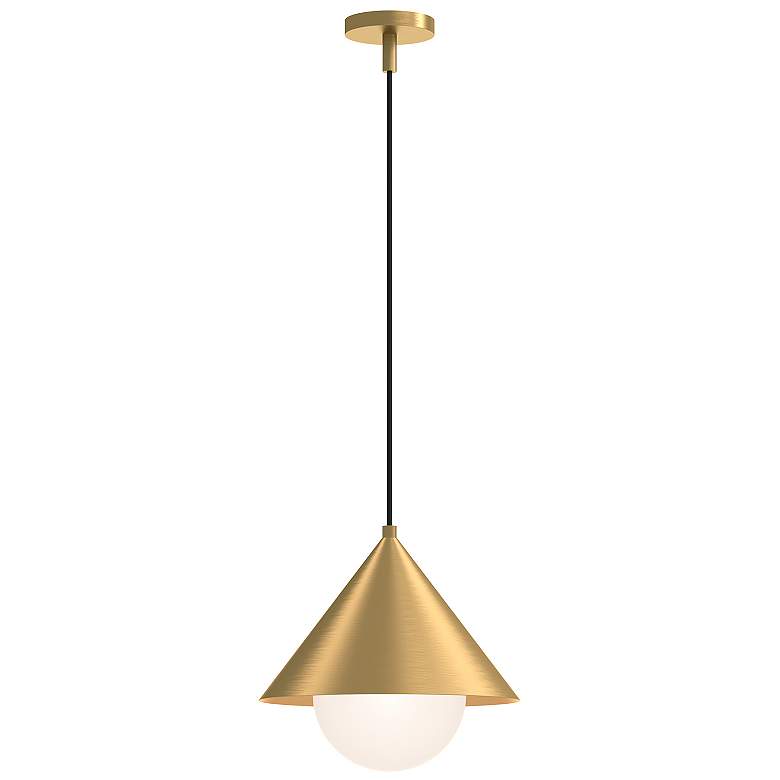 Image 1 Alora Mood Remy E26 14-in Brushed Gold/Opal Glass Pendant