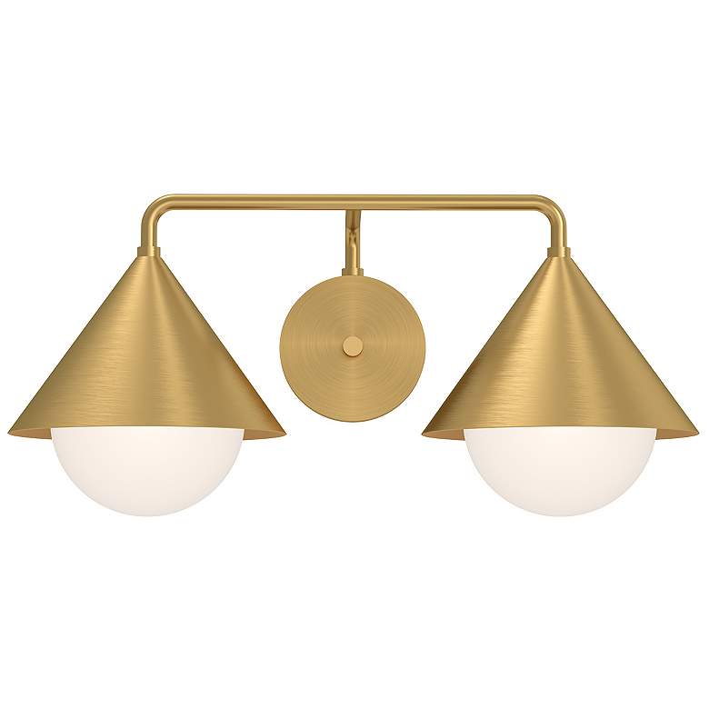 Image 1 Alora Mood Remy E26 21-in Brushed Gold/Opal Glass Vanity Light