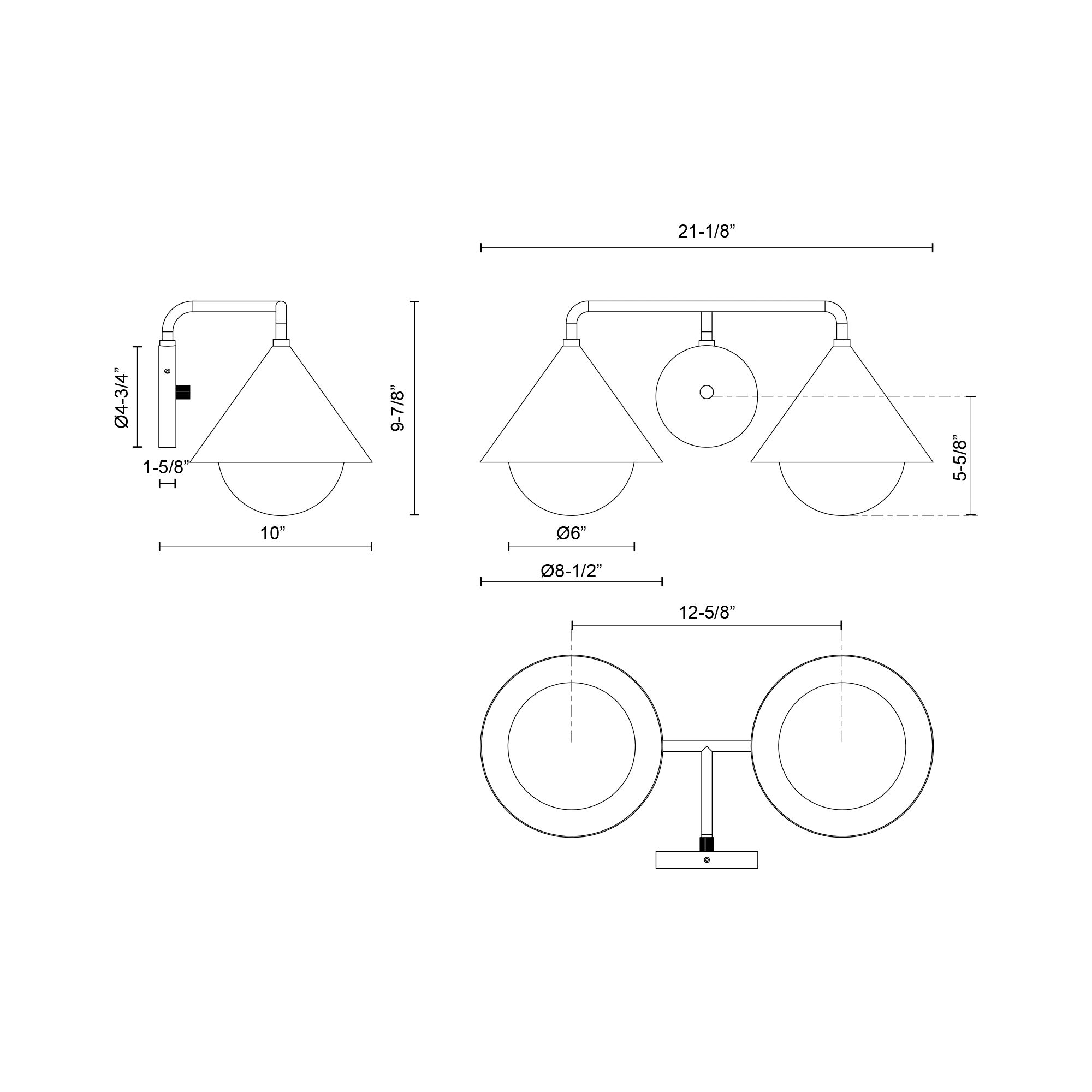 Image 6 Alora Mood Remy E26 21-in Brushed Gold/Opal Glass Vanity Light more views