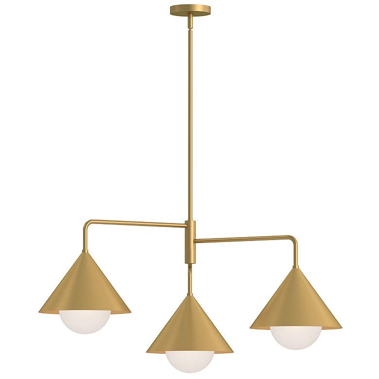 Image 1 Alora Mood Remy E26 38-in Brushed Gold/Opal Glass Chandelier