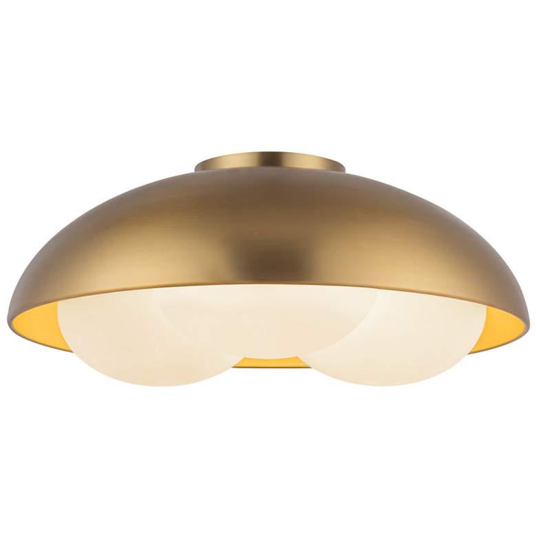 Image 1 Alora Mood Robyn E26 16-in Brushed Gold/Opal Glass Flush Mount