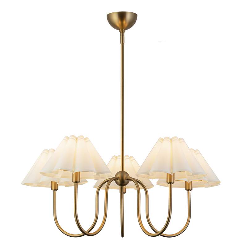 Image 1 Alora Mood Rosemary E12 31-in Brushed Gold/Folded White Socket Chandelier