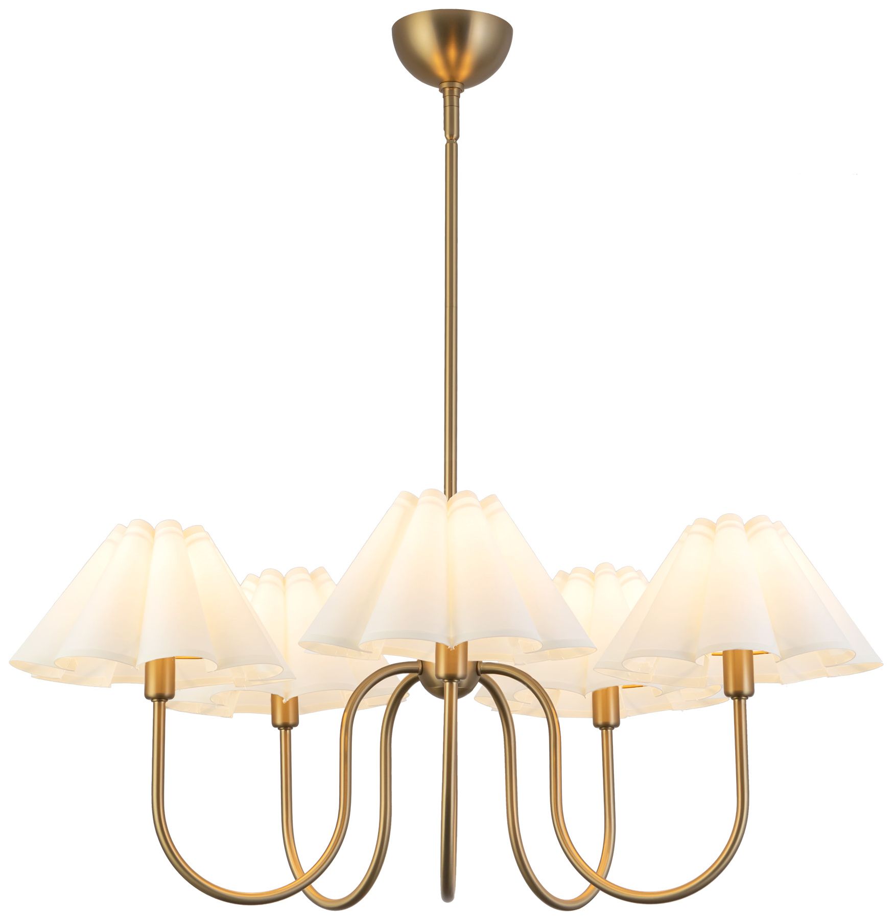 Image 4 Alora Mood Rosemary E12 31-in Brushed Gold/Folded White Socket Chandelier more views