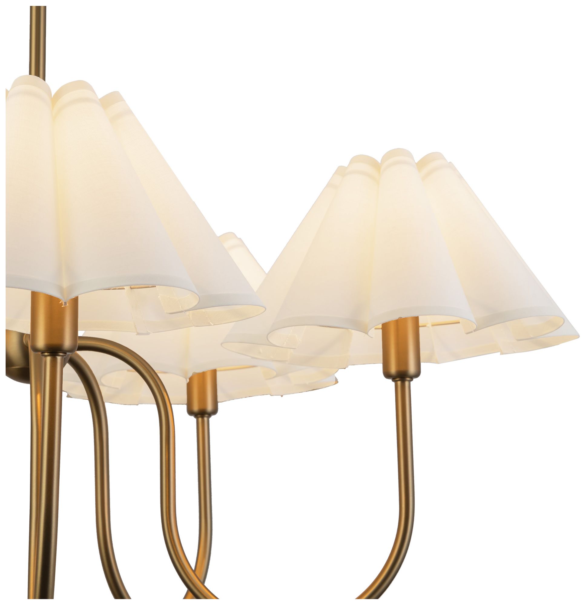 Image 5 Alora Mood Rosemary E12 31-in Brushed Gold/Folded White Socket Chandelier more views