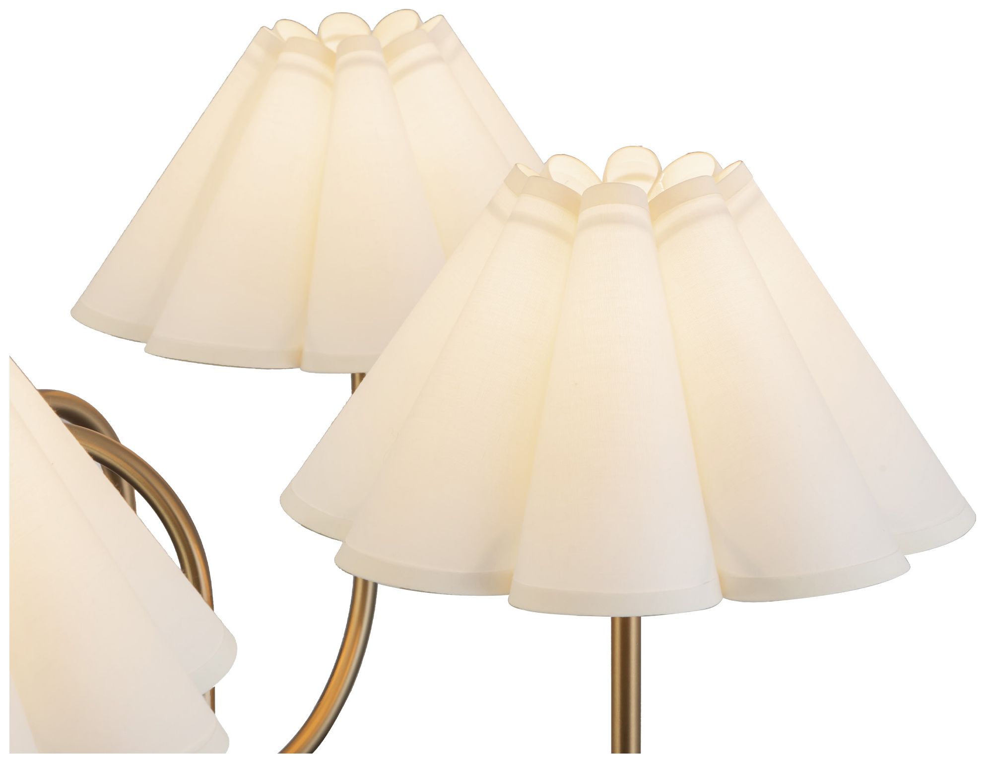 Image 6 Alora Mood Rosemary E12 31-in Brushed Gold/Folded White Socket Chandelier more views