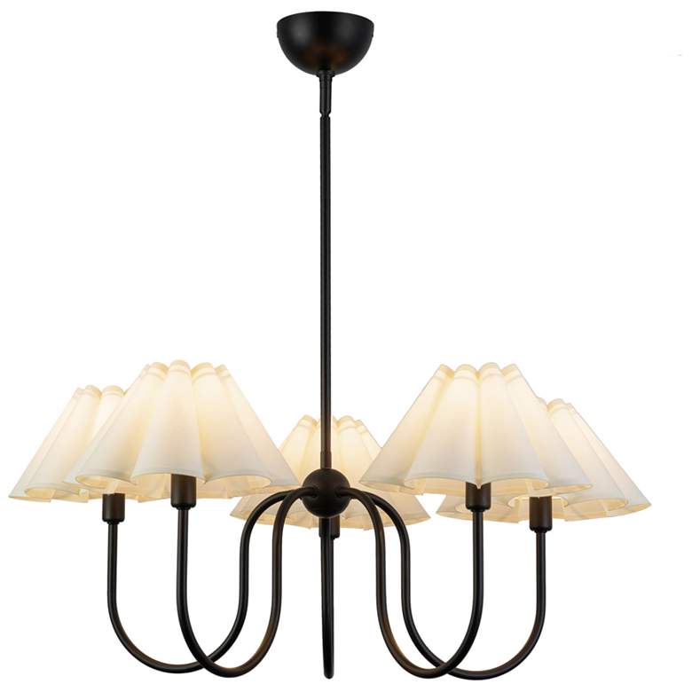 Image 1 Alora Mood Rosemary E12 31-in Matte Black/Folded White Socket Chandelier