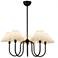 Alora Mood Rosemary E12 31-in Matte Black/Folded White Socket Chandelier