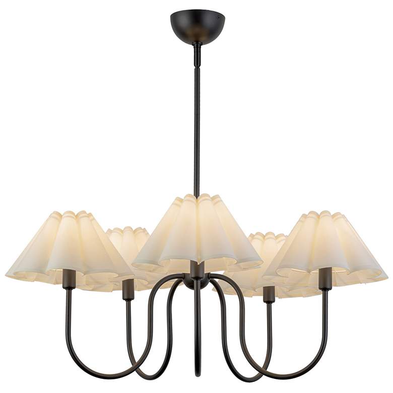 Image 2 Alora Mood Rosemary E12 31-in Matte Black/Folded White Socket Chandelier more views