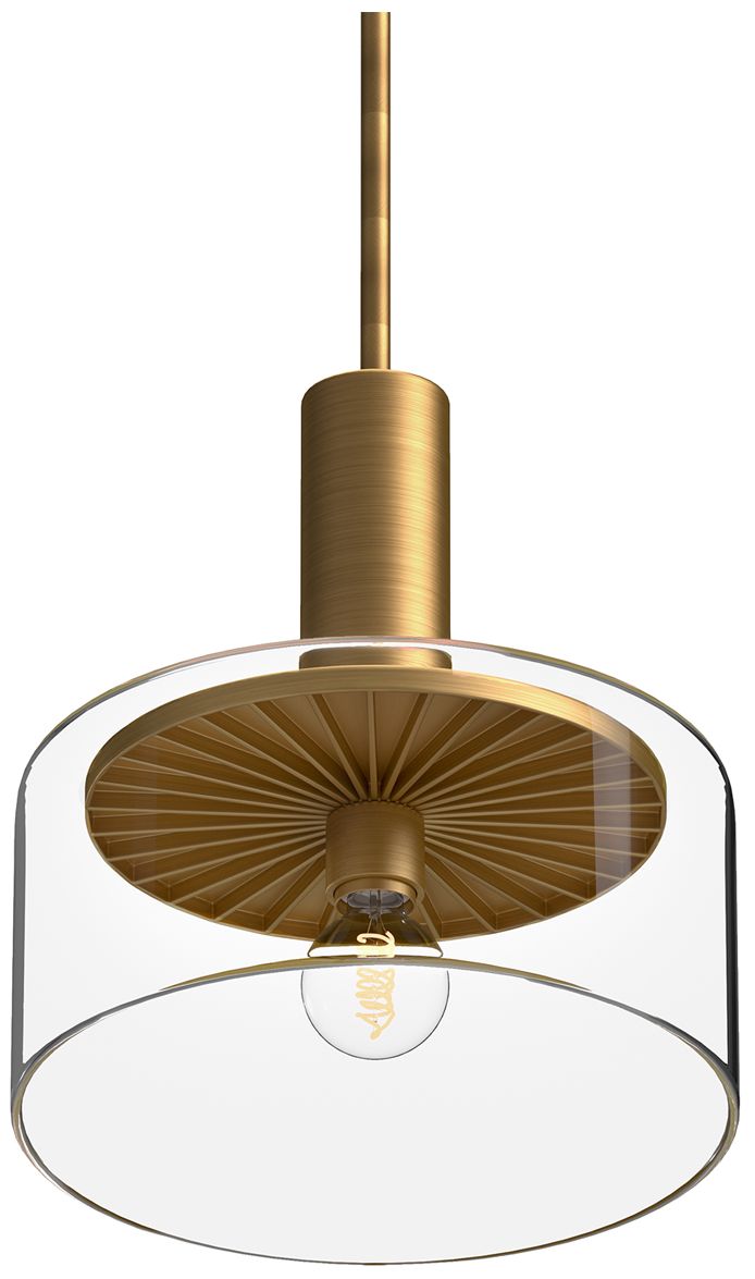 Image 2 Alora Mood Royale E26 10-in Aged Gold/Clear Glass Pendant more views