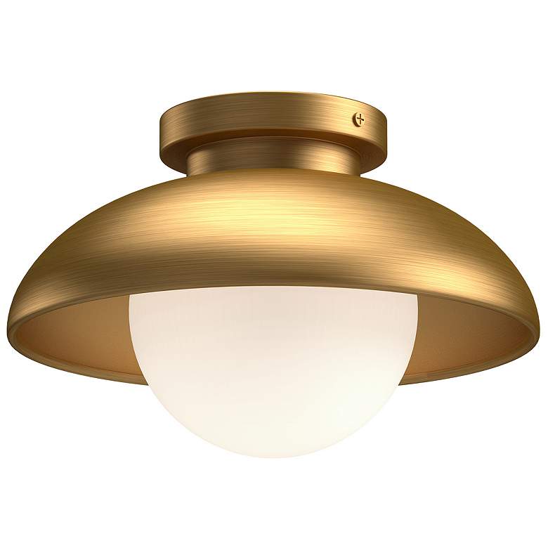 Image 1 Alora Mood Rubio E26 16-in Aged Gold/Opal Matte Glass Flush Mount