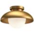 Alora Mood Rubio E26 16-in Aged Gold/Opal Matte Glass Flush Mount