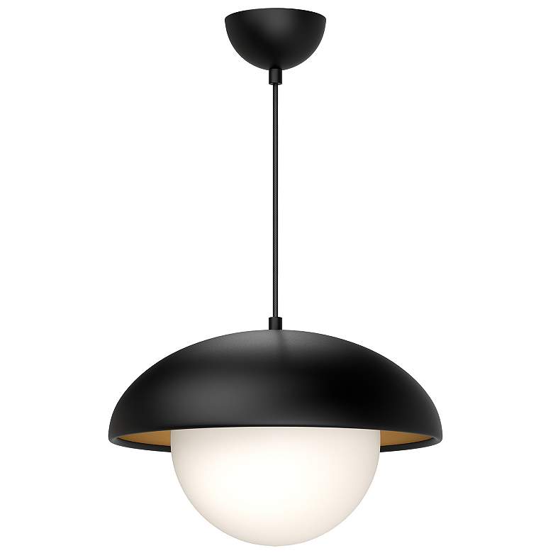 Image 1 Alora Mood Rubio E26 16-in Matte Black/Opal Matte Glass Pendant