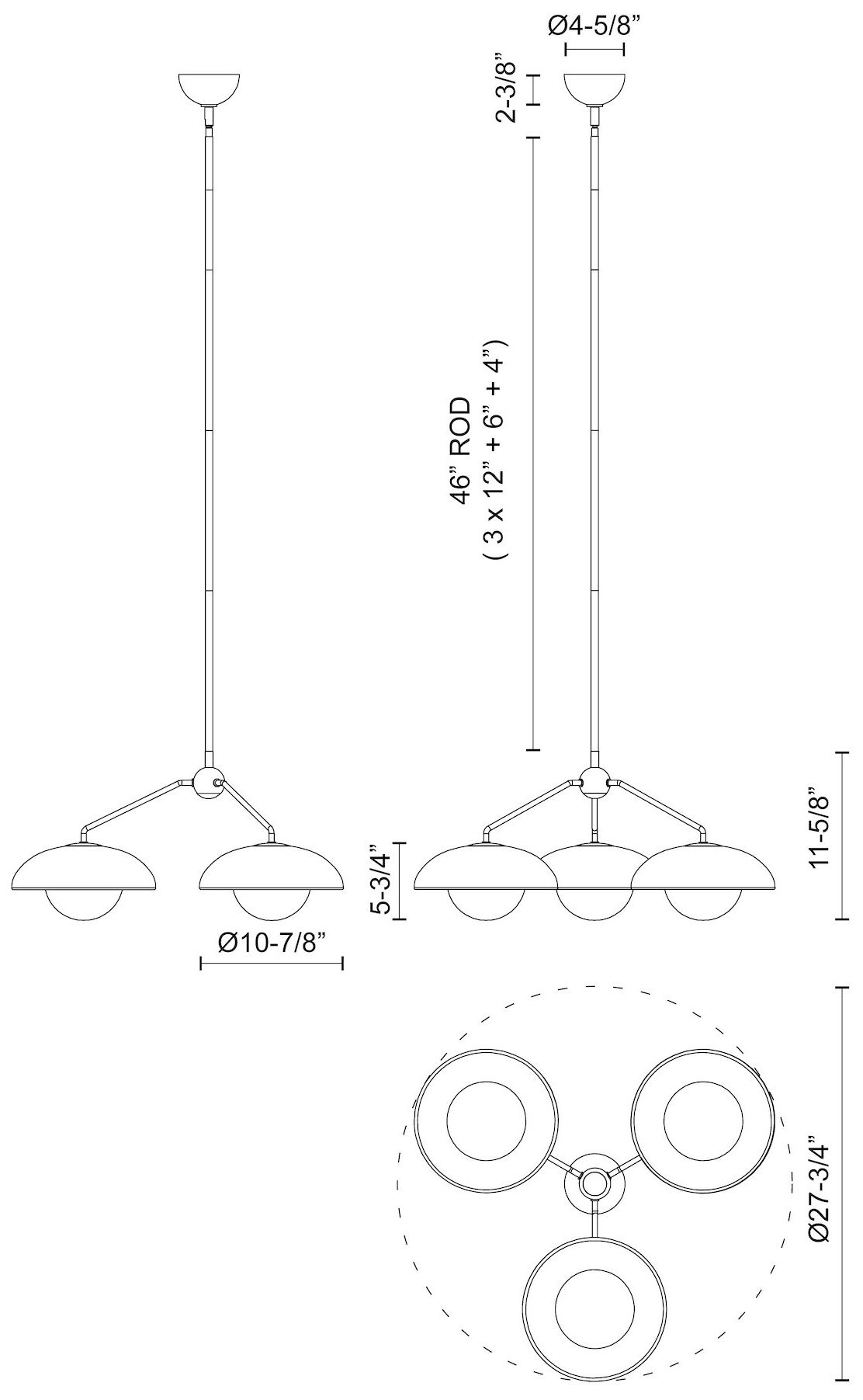 Image 3 Alora Mood Rubio E26 28-in Black/Opal Matte Glass 3 Lights Chandeliers more views