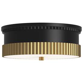 Image1 of Alora Mood Rue E26 14-in Matte Black/Brushed Gold Flush Mount