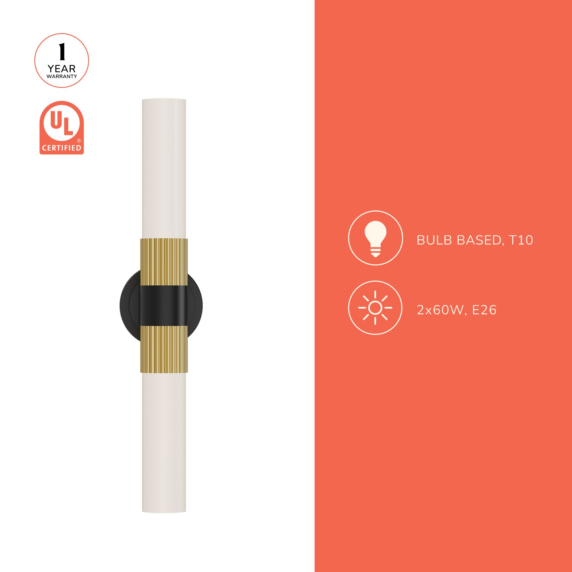 Image 5 Alora Mood Rue E26 22-in Brushed Gold Vanity Light more views