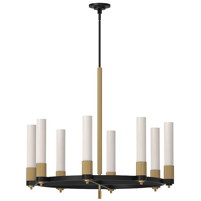 Image 1 Alora Mood Rue E26 38-in Matte Black/Brushed Gold Chandelier