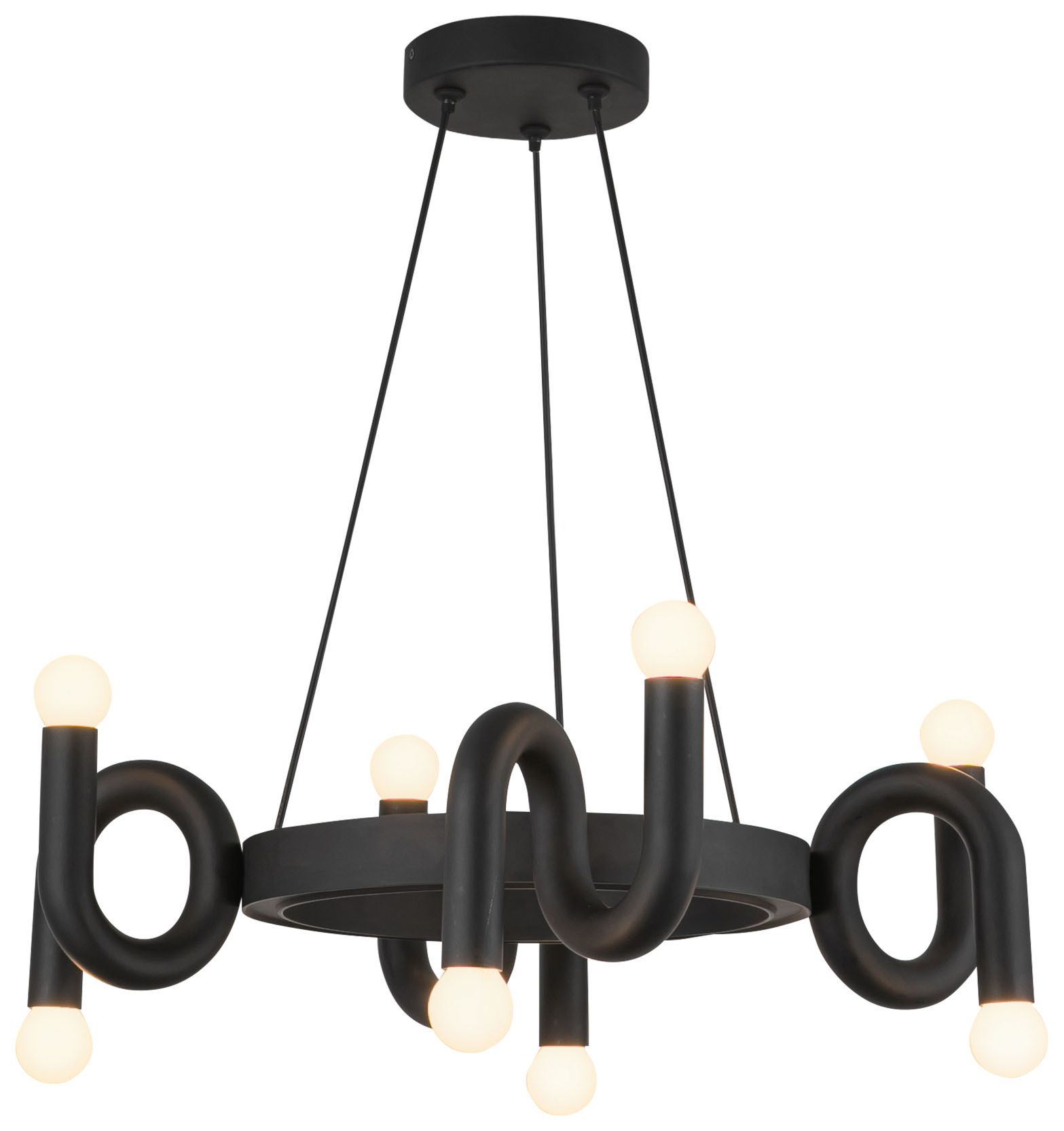 Image 3 Alora Mood Sadie E12 23-in Matte Black Socket Chandelier more views