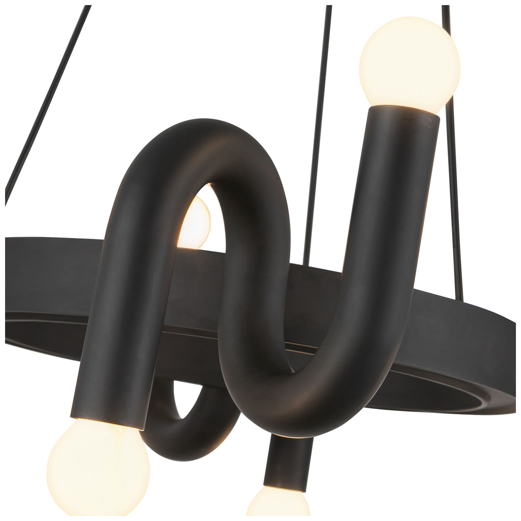 Image 4 Alora Mood Sadie E12 23-in Matte Black Socket Chandelier more views