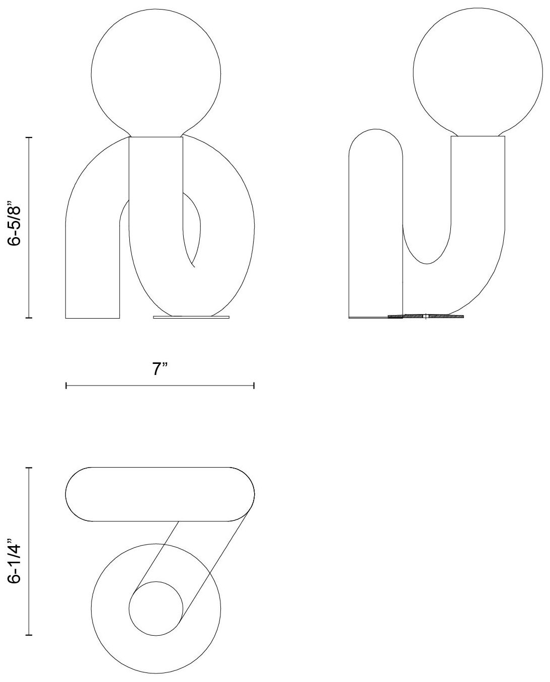 Image 5 Alora Mood Sadie E26 6-in Glossy Black Socket Table Lamp more views