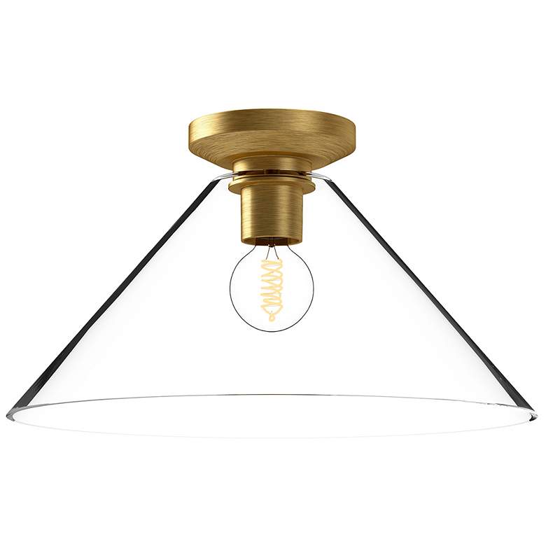 Image 1 Alora Mood Salem E26 14-in Brushed Gold/Clear Glass Flush Mount