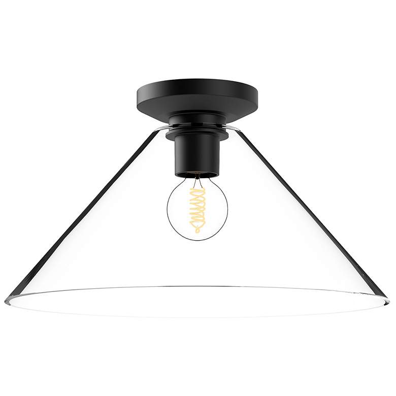 Image 1 Alora Mood Salem E26 14-in Clear Glass/Matte Black Flush Mount