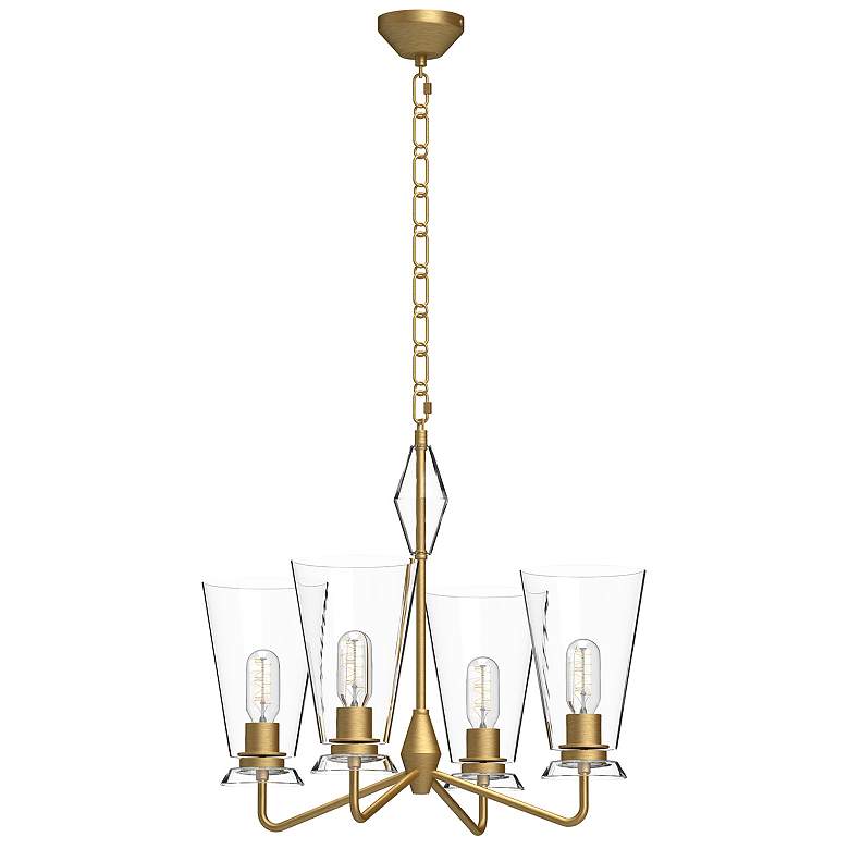 Image 2 Alora Mood Salem E26 23-in Brushed Gold/Clear Glass 4 Lights Chandeliers