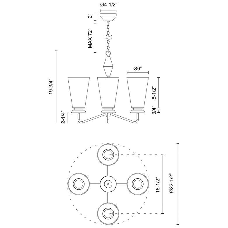 Image 3 Alora Mood Salem E26 23-in Brushed Gold/Clear Glass 4 Lights Chandeliers more views