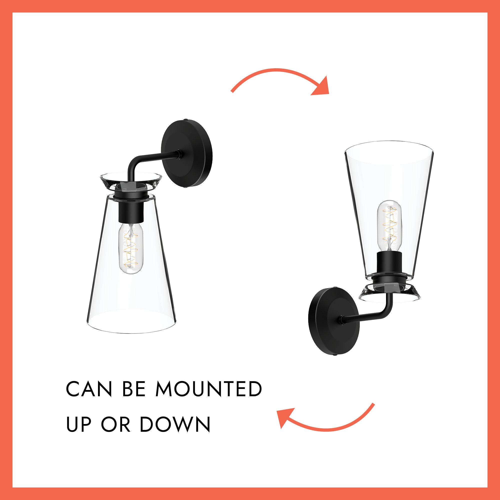 Image 4 Alora Mood Salem E26 6-in Clear Glass/Matte Black Wall Vanity more views