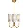 Alora Mood Seno E12 15-in Aged Gold/White Cotton Fabric Chandelier