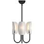 Alora Mood Seno E12 15-in Matte Black/White Cotton Fabric Chandelier