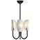 Alora Mood Seno E12 15-in Matte Black/White Cotton Fabric Chandelier