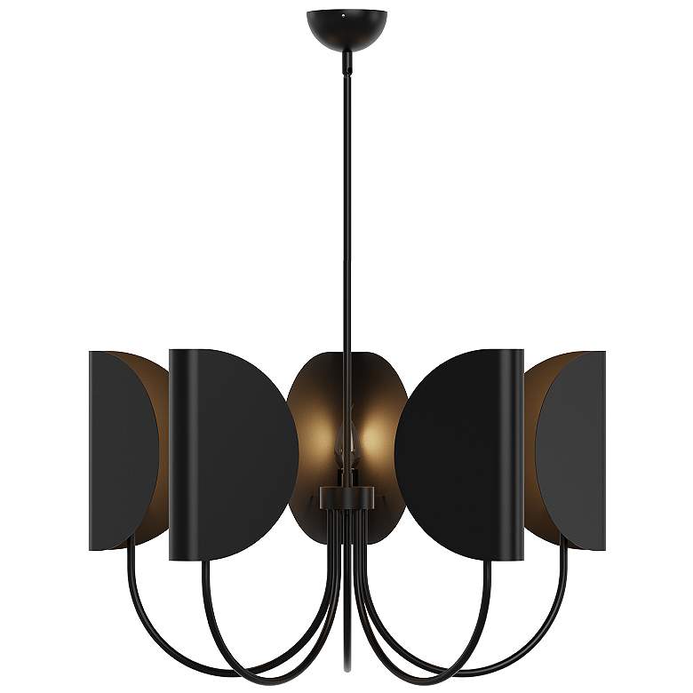 Image 1 Alora Mood Seno E12 32-in Matte Black Chandelier