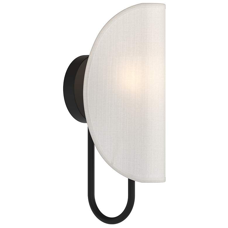 Image 1 Alora Mood Seno E12 6-in Matte Black/White Cotton Fabric Wall Vanity