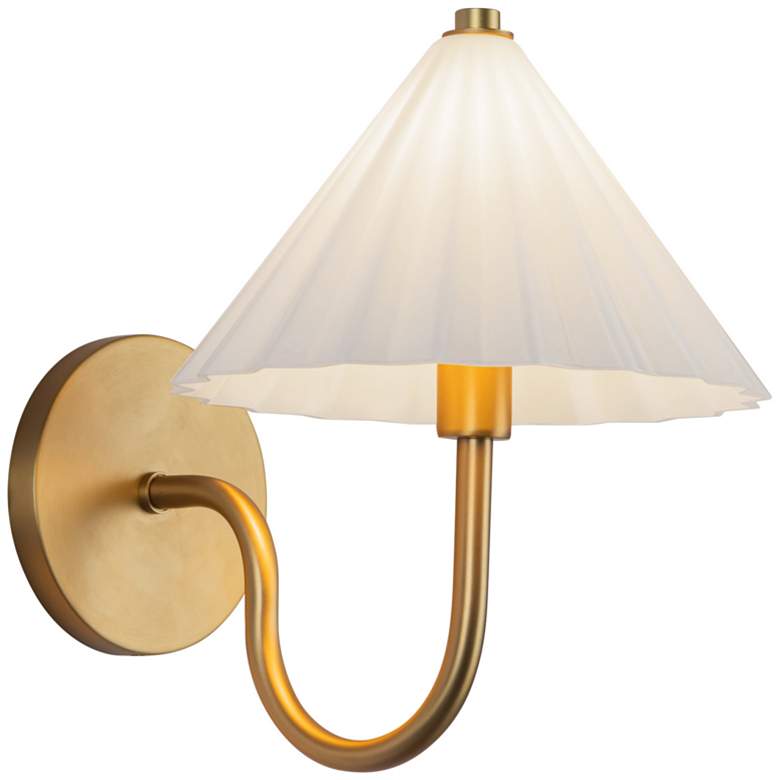 Image 1 Alora Mood Serena E12 8-in Aged Gold/Opal Glass Wall Vanity
