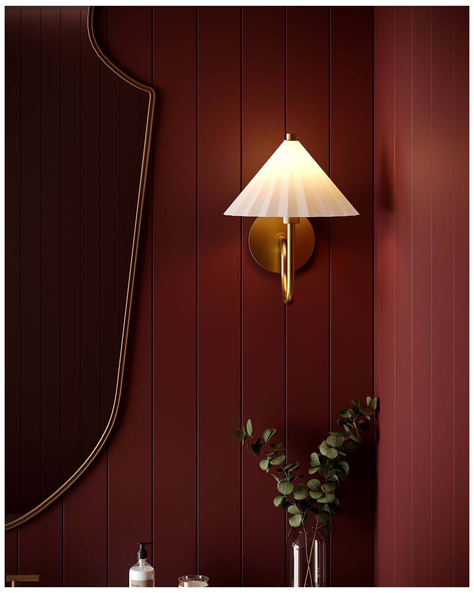 Image 3 Alora Mood Serena E12 8-in Aged Gold/Opal Glass Wall Vanity more views