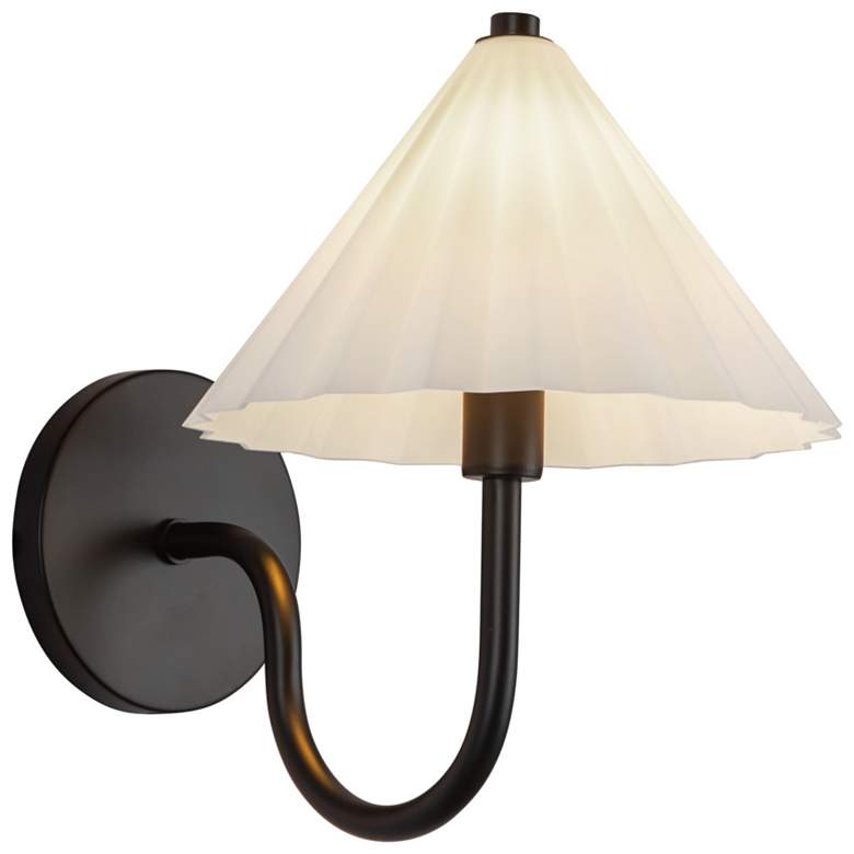 Image 1 Alora Mood Serena E12 8-in Matte Black/Opal Glass Wall Vanity