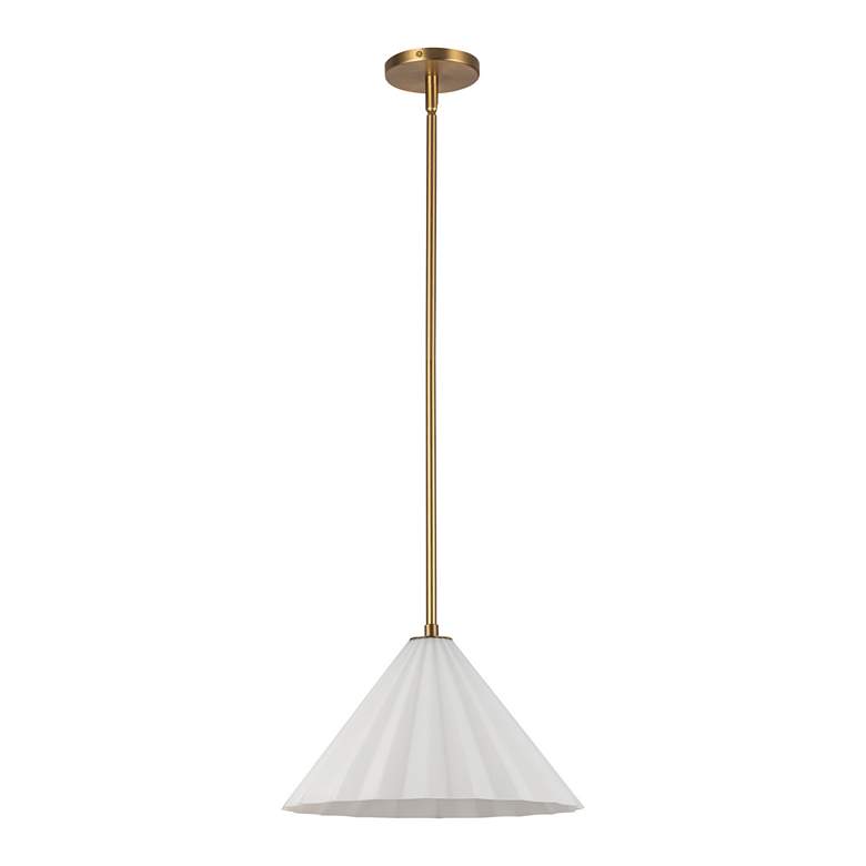 Image 2 Alora Mood Serena E26 14-in Aged Gold/Opal Glass Pendant more views