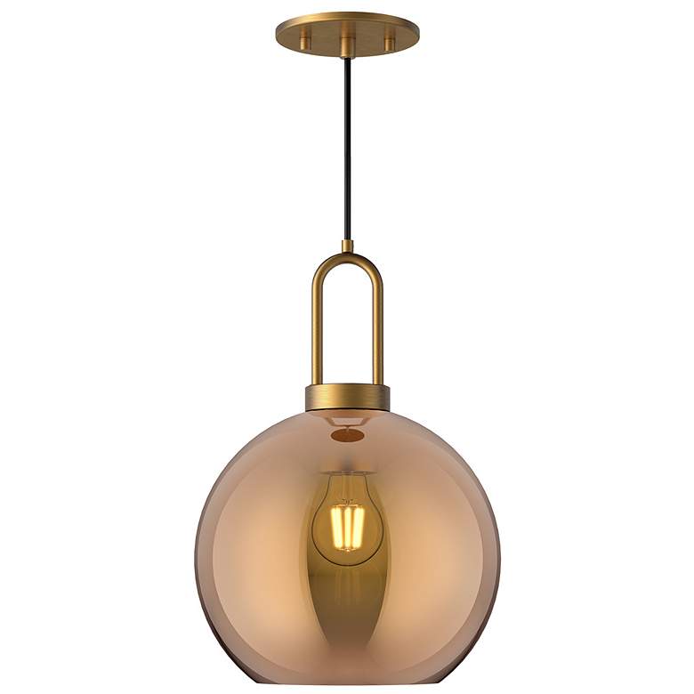 Image 1 Alora Mood Soji E26 10-in Aged Gold/Copper Glass Pendant