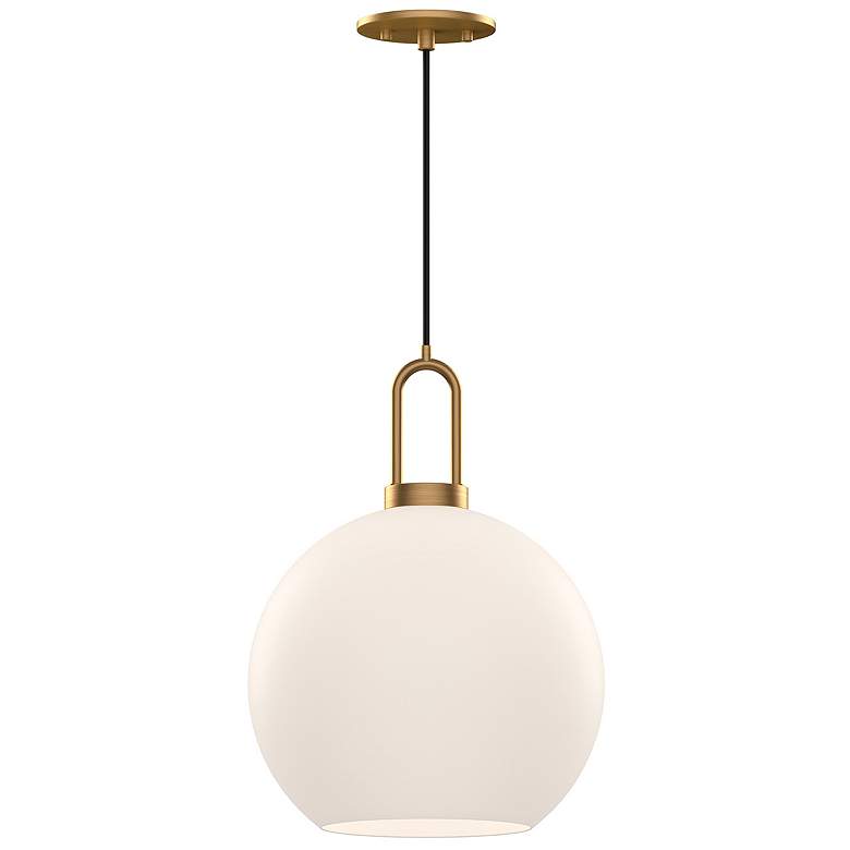 Image 1 Alora Mood Soji E26 10-in Aged Gold/Opal Matte Glass Pendant